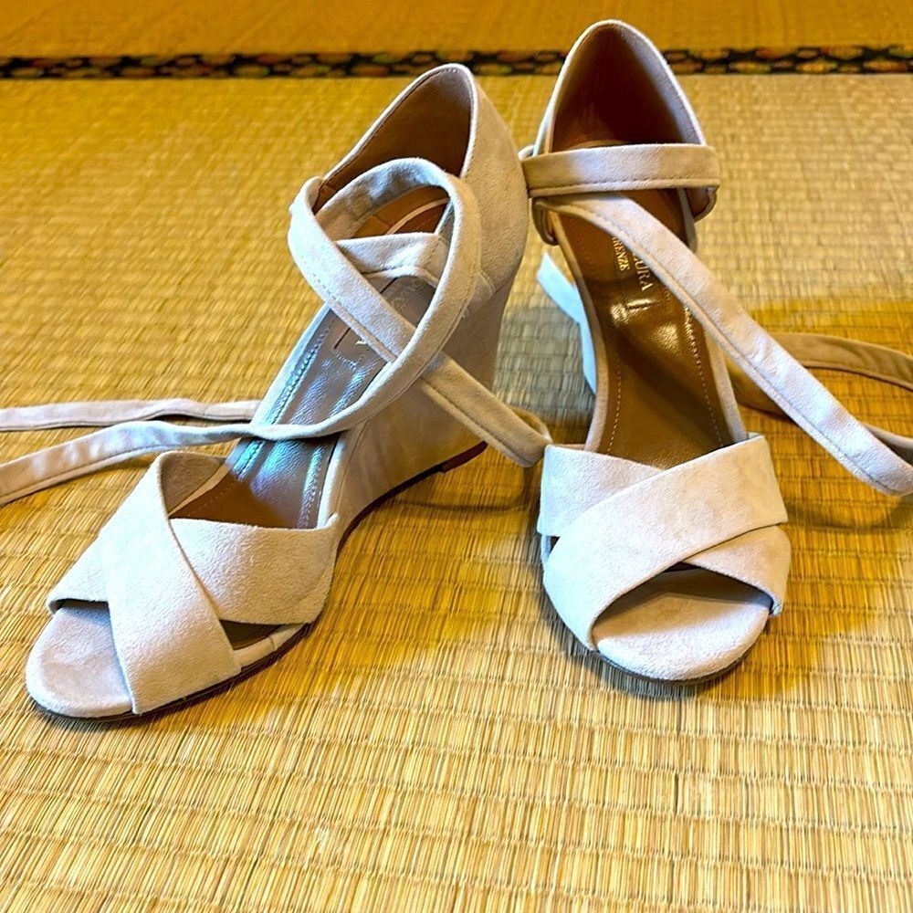 NWOT Aquazzura Suede Wedges Size 37 NWOT